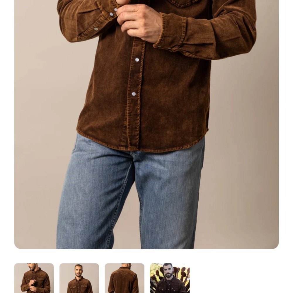 Kimes Ranch Catalina Cord Dark Brown Casual Button Down Shirt